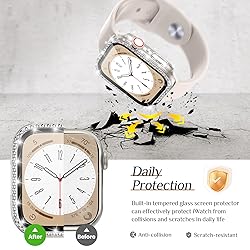 Goton 2-Pack Bling Case for Apple Watch Series 9 8