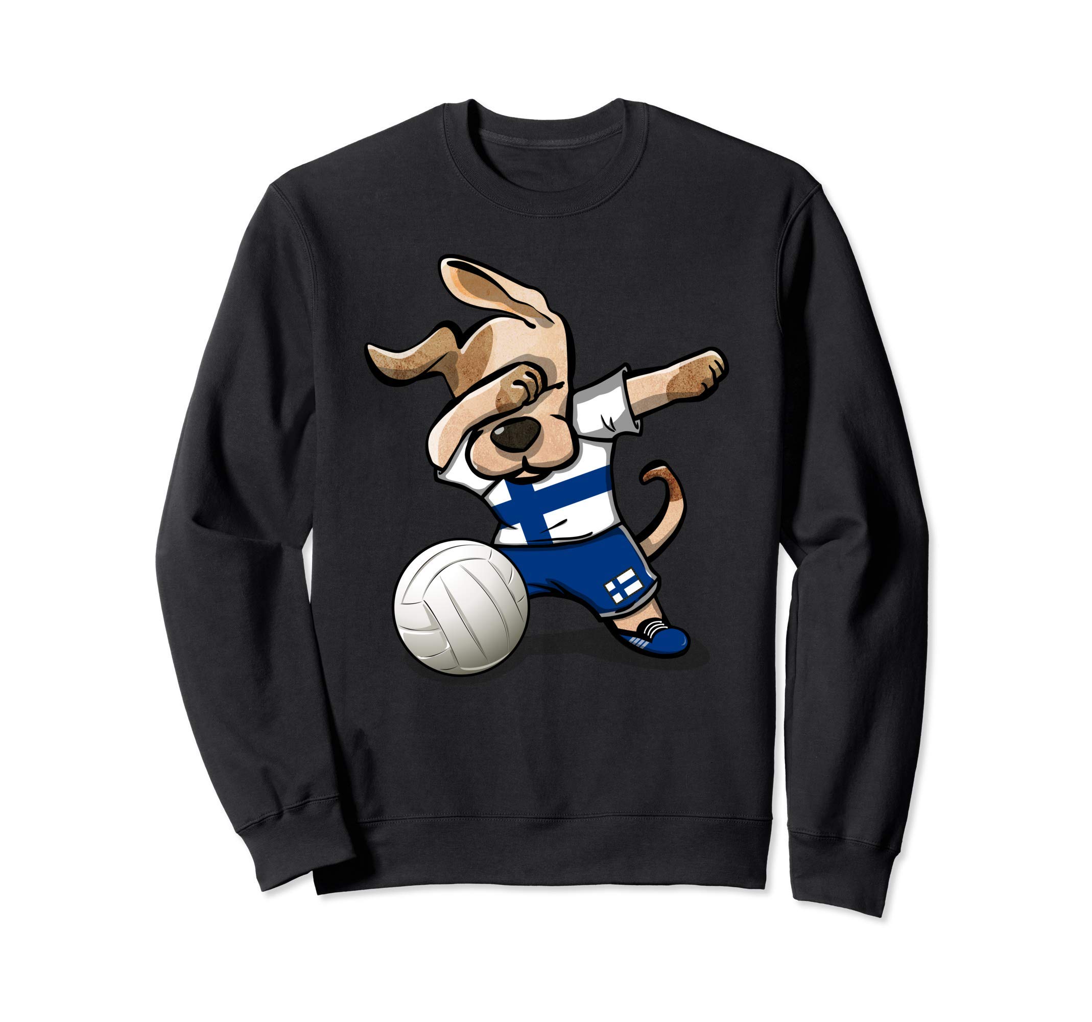 Dabbing Dog Proud Finland Volleyball Lovers Finnish Flag Sweatshirt