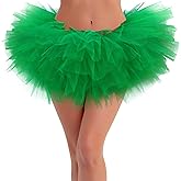qikqik Tutus for Women 5 Layers Fluffy Skirt Adult Tutu Skirts for Women Tulle Skirt Halloween Tutu Costumes Woman 80s Tutus