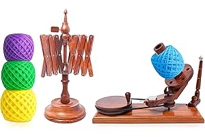 BRAINMART Large Handcrafted Wooden Yarn Winder & Swift – Rosewood Brown Ball Winder for Crocheting, Knitting, Weaving – Heavy-Duty Yarn Winder for 8-12 oz Skeins