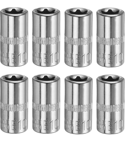 HARFINGTON 6 X E Torx Socket 1/4" Drive E4-E10 External Torx Socket CR - View #9