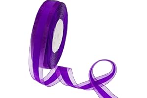 ATRBB 50 Yards 1 Inch Wide Satin Ribbon with Organza Edge for Wedding Gifts Wrapping DIY Bows and Craft (Purple)