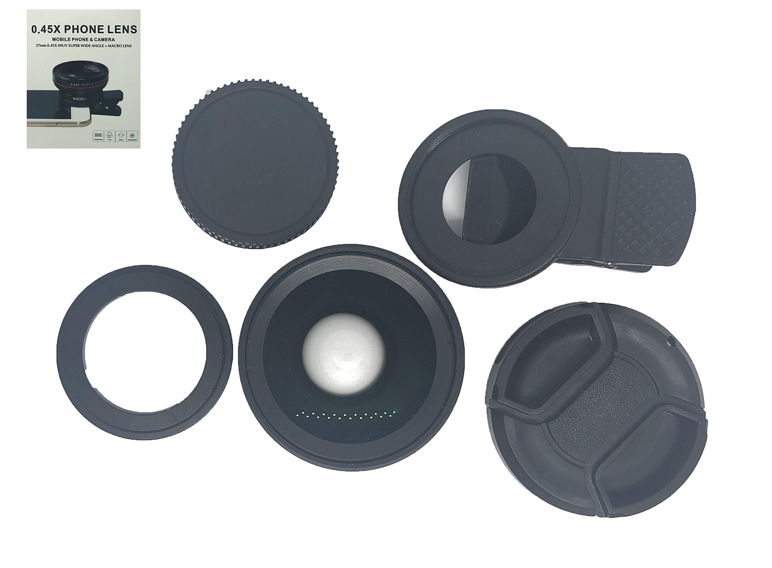 PIANUO Pro Lens Kit for iPhone and Android 0.45X Super Wide Angle Lens & 12.5X Macro Lens 2 in 1 HD Cell Phone Camera Lens Kit for iPhone X 8 7 6S 6S Plus 6 5S Samsung Android Smartphones