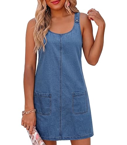 denim jumper dress plus size Ladies Pinafore Dress Noisy May Curve Denim Pinafore Dress In Mid Wash Blue ASOS 44 1/8 2X No Excuses Original Denim Jumper