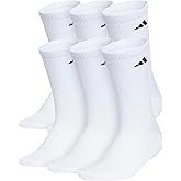 adidas mens Superlite Crew Socks (6 Pairs) Lightweight & Breathable