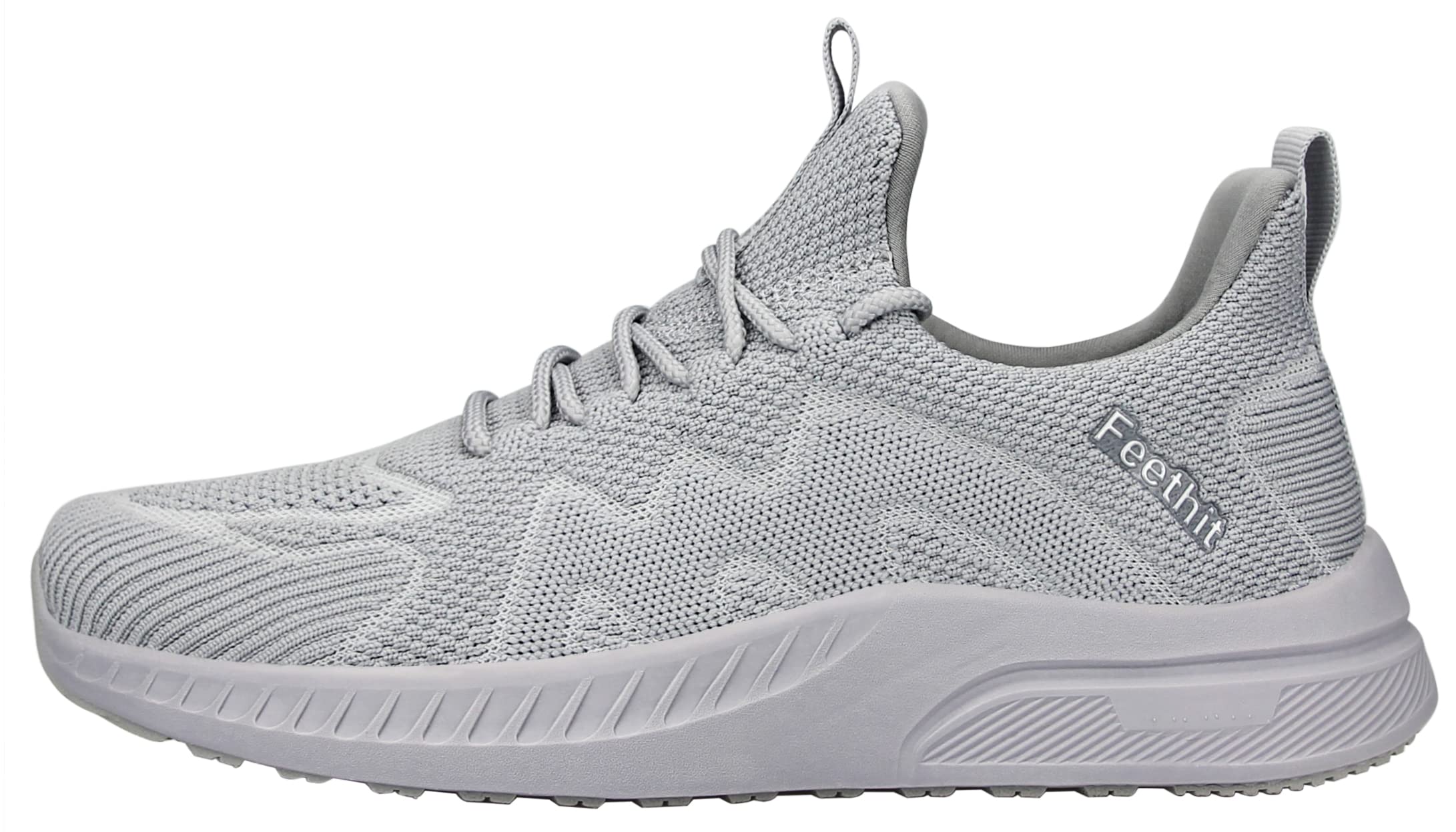 Feethit Sneaker Herren Schuhe Sportschuhe Laufschuhe Turnschuhe Herren Tennis Fitness Jogging Walkingschuhe Leichtgewichts Atmungsaktiv Freizeit Straßenlaufschuhe Schlüpfen Schuhe Licht Grau 44 EU 3