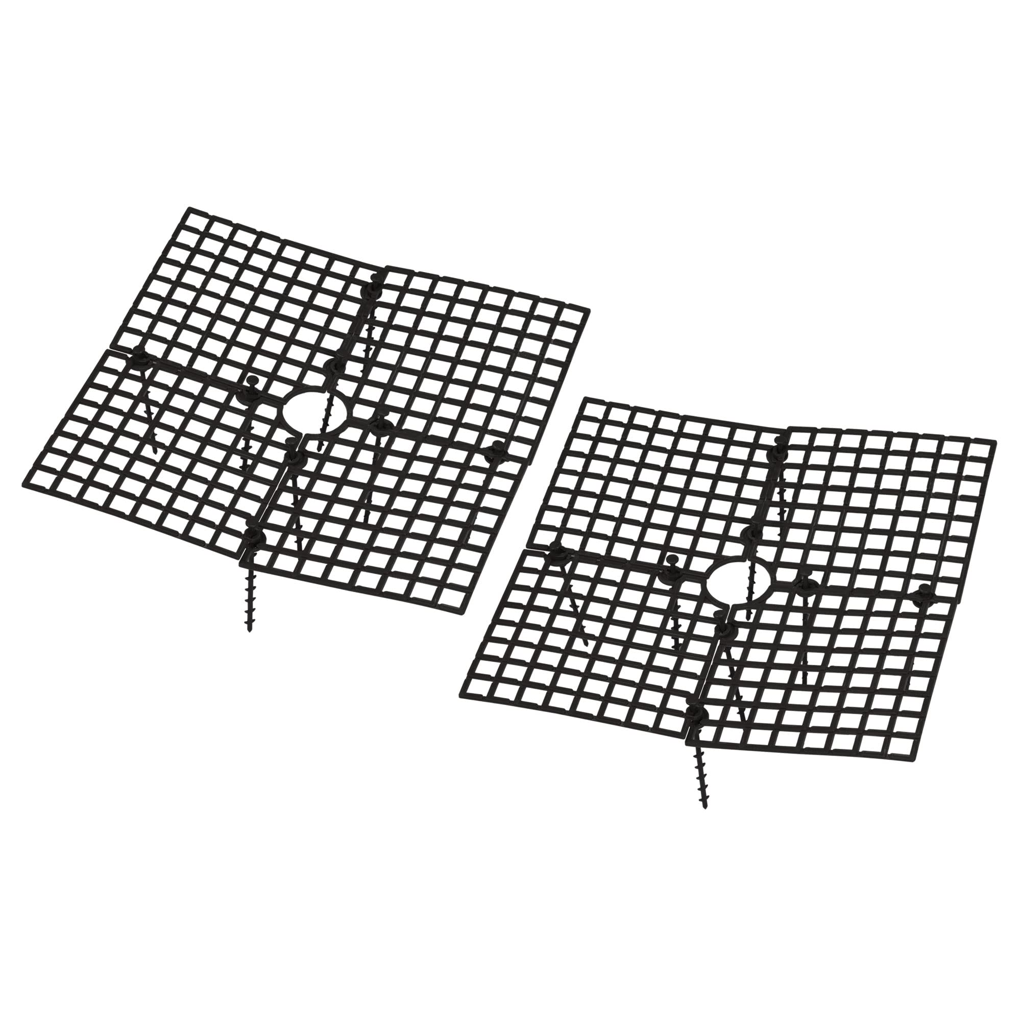 PATIKIL 11.8" x 11.8" Plant Pot Grid, 2 Pack Square ABS Flowerpot Soil Protector Cover, Black