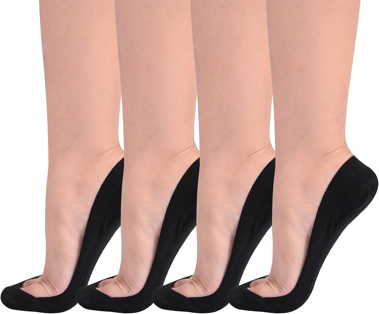 Flammi Women's TRULY No Show Socks for Flats Non Slip Ultra Low Cut 3-8 Pairs