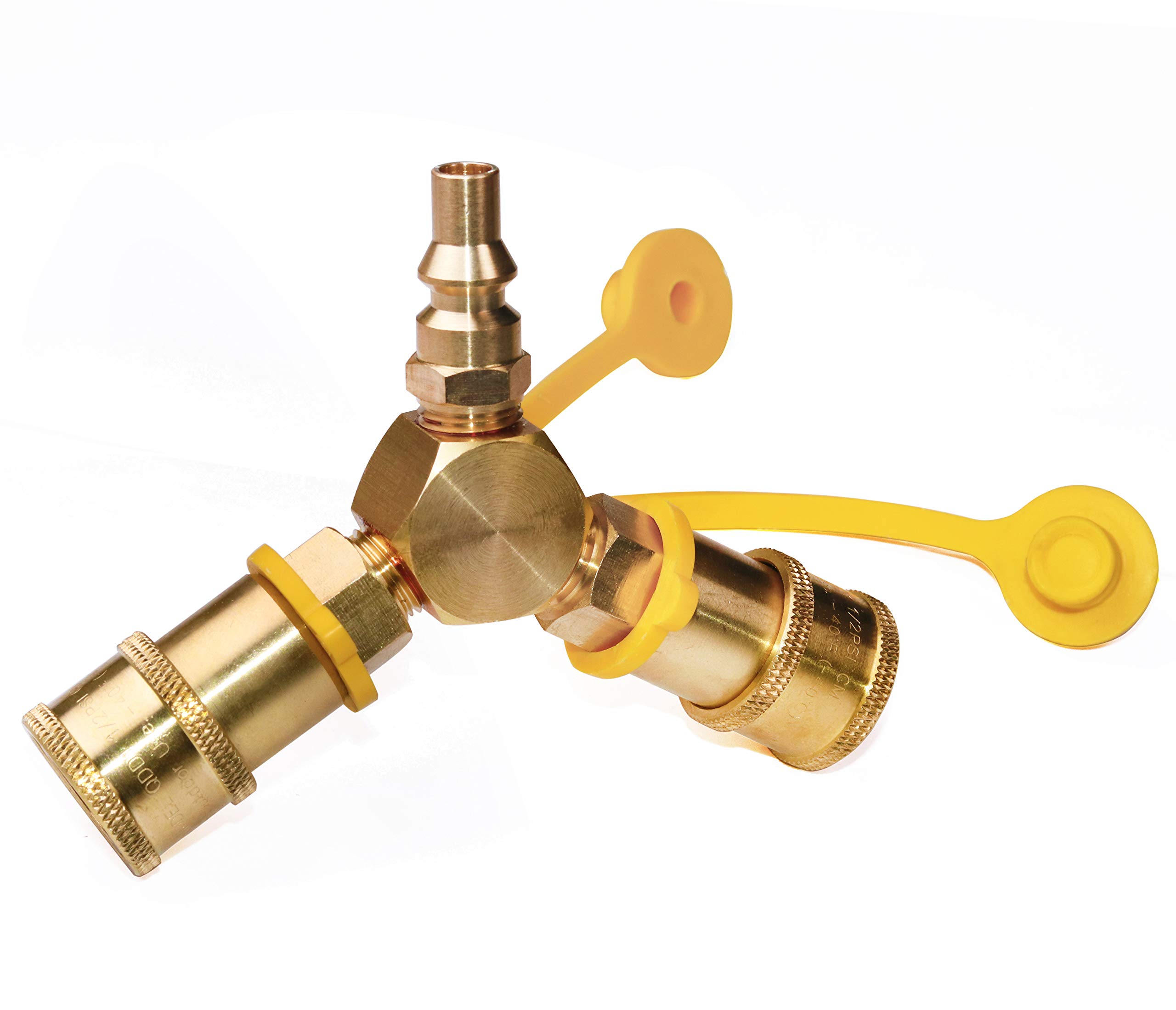 Photo 1 of DOZYANT 1/4'' RV Propane Quick Connect Y Splitter Adapter for RV Trailer and Quick Connect Propane Hose Connect to Motorhome Tabletop Grill, 2 Way LP Gas Adapter 1/4" Quick Connect or Disconnect Kit