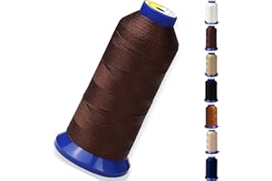 PESTOR Bonded Nylon Thread for Sewing Leather,Upholstery,Jeans and Wig; #69 T70 Size 210D/3 1400 Yards (Coffee)