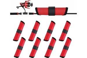 CREZTAIL Fishing Hook Covers, 5.9 Inch Fishing Lure Covers, Lure Shield, Tackle Wraps for Most Fishing Rods，Roll Up Fishing Lure Wraps to Keep Fishermen Fishing Safe for Fishing Rod (Red)