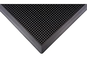 Zenith Safety Products - Outdoor Entrance Matting, Rubber, Scraper Type, Textured Pattern, 3' x 5', Black Each