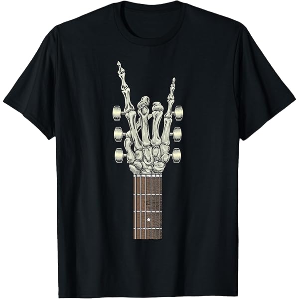 Amazon.com: Skeleton Hand Shirt | Devil Horns Rock Hand Gesture