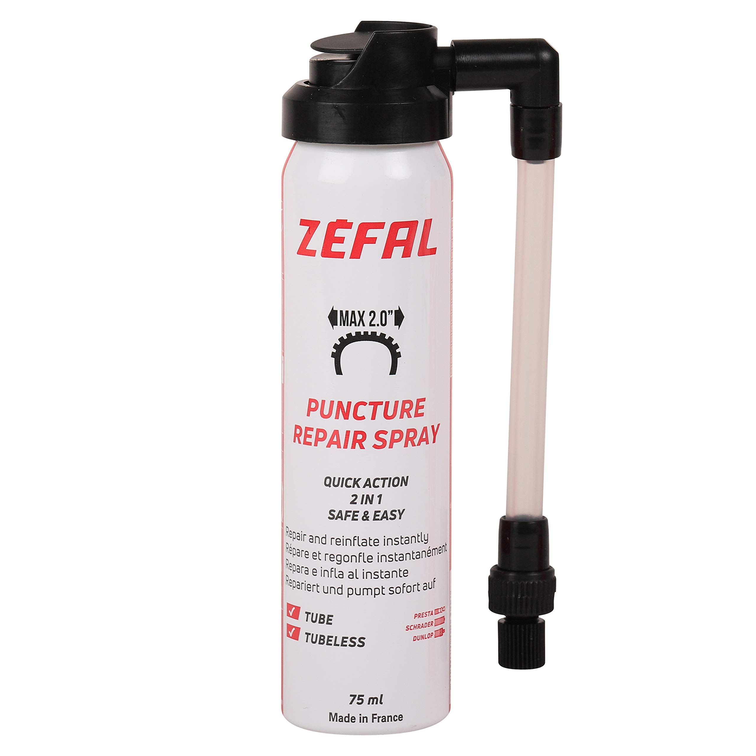 Zefal Puncture Repair Spray Instant Inflation, 75ml