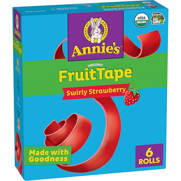 ANNIE’S ORGANIC FRUIT TAPE, SWIRLY STRAWBERRY, NON-GMO AND...
