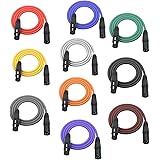 Neewer® 6-pack 6.5FT / 2M XLR-stekker naar XLR-bus kleur microfoonkabel rubber verzegelde verbindingskabel kabel evenwichtige slangen kabel (groen, blauw, paars, rood, geel en oranje