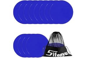 SIFENYU Spot Markers 9inch Rubber Agility Dots Flat Cones Non Slip Sports Dots Floor Spots Agility Markers for Kids Soccer Football Basketball Speed Agility Training