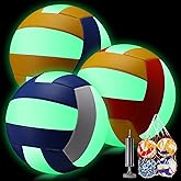 Libima 3 Pcs Glow in The Dark Volleyball with Pump Mesh Bag, Light up Luminous Volleyball Gifts for Teen Adult Official Size 5 Indoor Outdoor Practice Holiday Party Beach Sport Supply Back to School