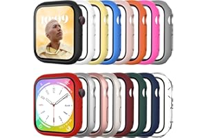 Bougraite 16 Pack Case for Apple Watch Series 10 46mm with Tempered Glass Screen Protector, Hard PC Scratch Resistant Bumper Protective Cover Compatible with iWatch S10 46mm