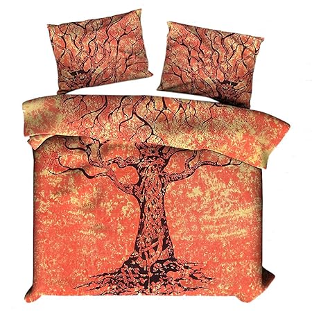 Marusthali Tie Dye Tree Of Life Comforter Cover Single Bedding