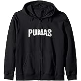 Distressed PUMAS Design Zip Hoodie