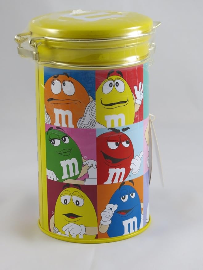 M & M's Yellow Clip Lid Canister with M & M's Candies