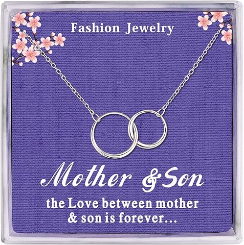 Amazon Com Amelery Mother Son Necklace Sterling Silver Two