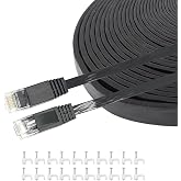 Lpdphanxfkx Cat6 Ethernet Network Patch Cable, Cat6 Ethernet Cable 16FT Black, Flat Network Cable, Suitable for Computers and Switches (16FT, Black)