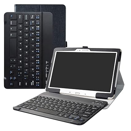 LFDZ Galaxy Tab S 10.5 Bluetooth Tastatur Hülle, Tasche PU Ledertasche mit Built in Abnehmbare Bluetooth Drahtlose Tastatur u