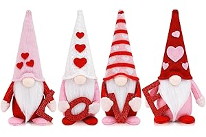 KnomeKo Valentines Day Gnomes Decorations for Home Valentine's Day Gnomes Plush with Love Sign Valentines Tomte Mantle Shelf Display Valentine Gnomes Ornaments Holiday Gnome Gifts