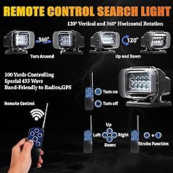 Remote Control Marine LED Search Spot Light, 8 Inch