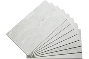Palisade 25.6 in. x 14.8 in. Interlocking Vinyl Waterproof Wall/Backsplash Tiles for Kitchen or Bathroom in Polar Frost (8 Pack)