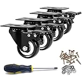 Caster Wheels, 2 inch Casters, Casters Set of 4 Heavy Duty - CLOATFET Locking Casters, Swivel Casters with Brake (Top Plate),