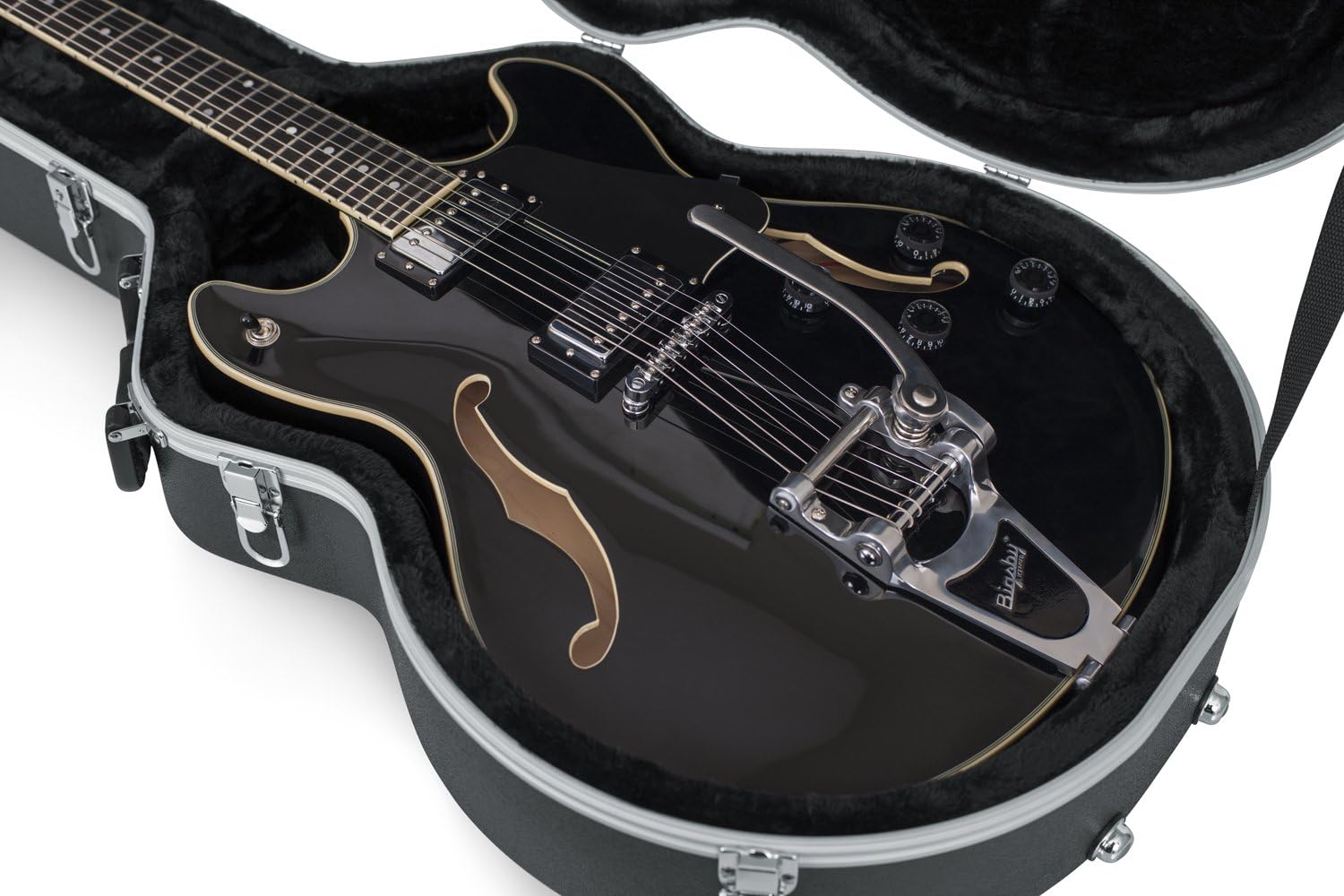 Gator GC-335 Deluxe Molded Case For Semi-Hollow Guitars, Black, Geben Sie Gibson 335 ein - Image 4