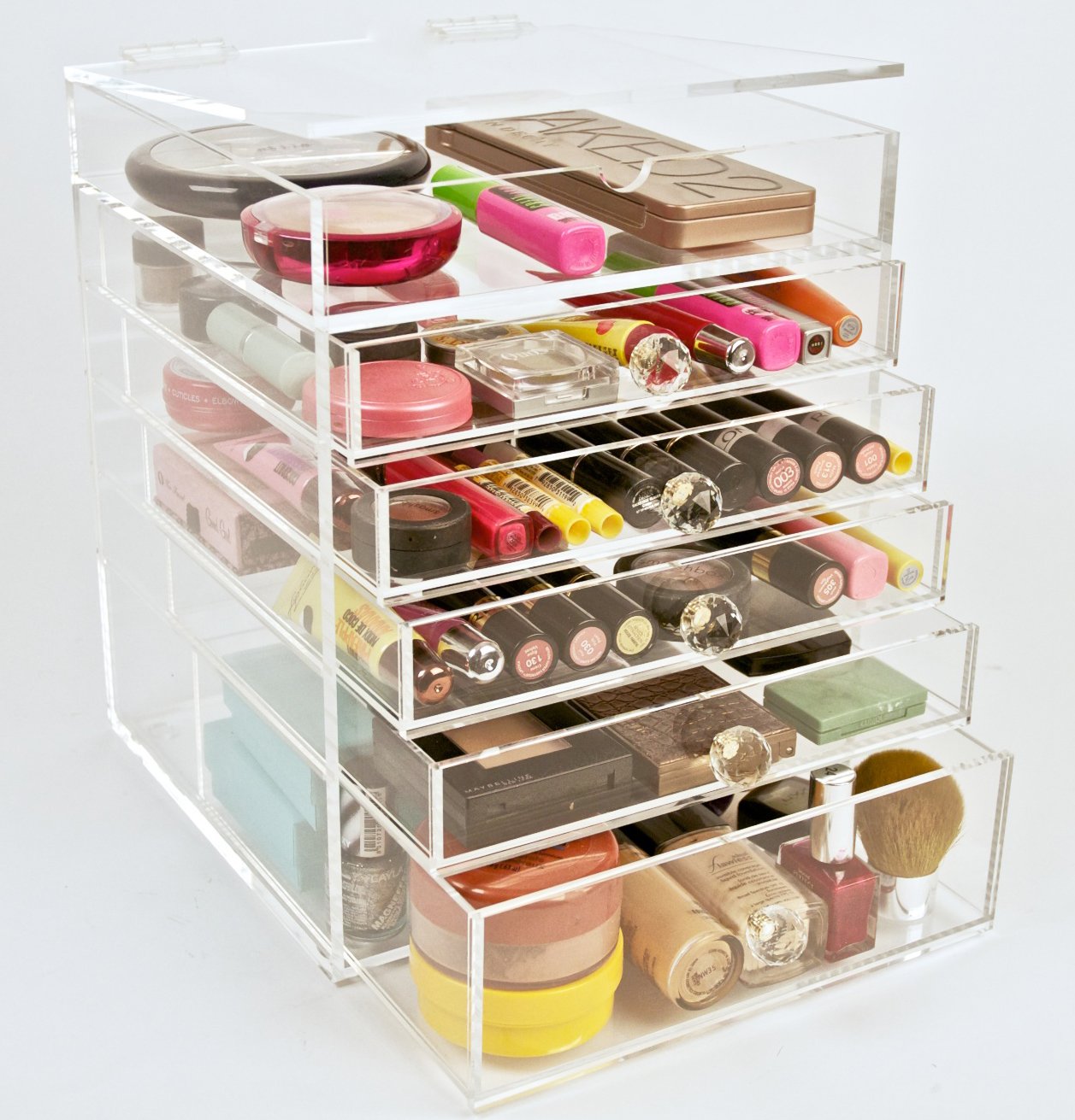 Amazon Com Acrylic Makeup Cosmetics Organizer 5 Drawer Beauty