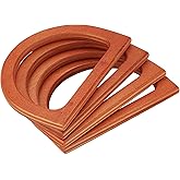 PH PandaHall 4pcs Wood Bag Handle, D Shape Purse Handles Replacement Decorative Purse Handle for Crocheted Bag Beach Bags Straw Bags Handbags, 4.7x3.3inch