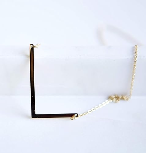 Amazon Com Block Letter L Initial Gold Plated Necklace Handmade