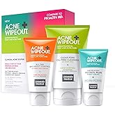 Acne Wipeout Clinical Acne System Kit - Combination Therapy Acne Treatment - Clear Pore Oil-free Cleanser, Retinol Plus Night Cream and All Day Breakout Control Acne Cream