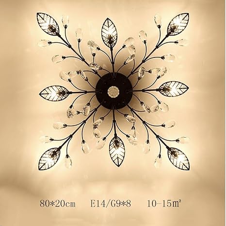 Diy Familymodern Crystal Led Ceiling Lamp Leaf Flush Mount