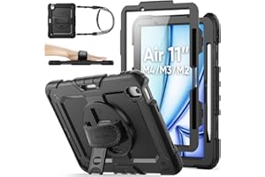 SEYMAC stock Case for iPad Air 11 inch (M4/M3/M2) 2026/2025/2024 Shockproof Protective Case with Pencil Holder Screen Protect