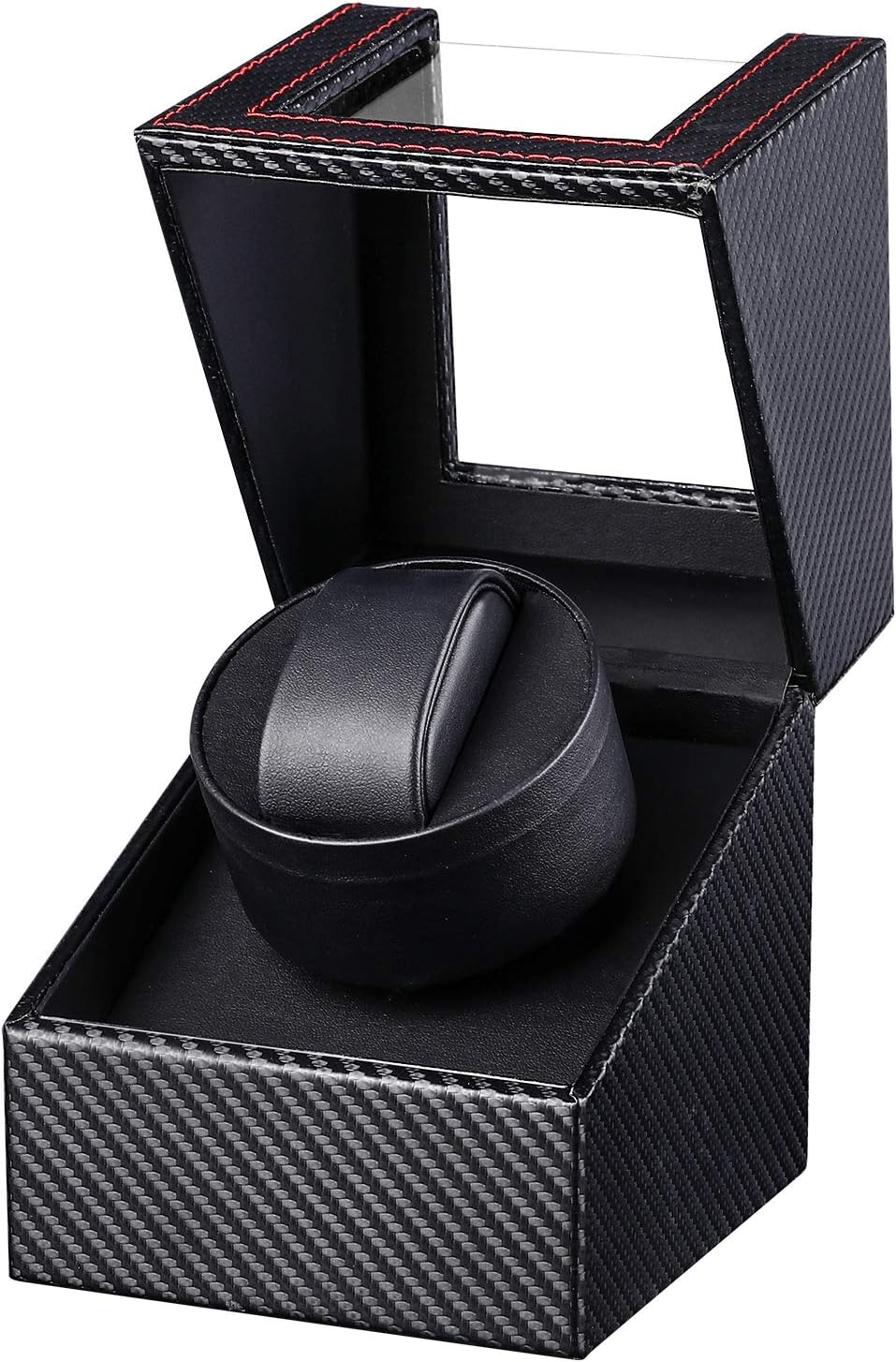Automatic Watch Winder Box, Gifort Single Watch Winder PU Leather Watch Case with Quiet Motor, Battery Powered or AC Adapter
