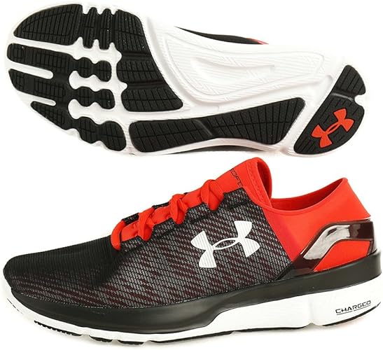 Amazon アンダーアーマー ランニングシューズ メンズ ロケットレッド ホワイト メタリックシルバー 29 ランニング
