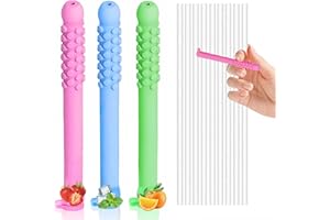 LinamHoz 3Pcs Chewable Breathers Sticks with Essential Oils, Portable Breath Freshener with 9 Replacement Cores, Can Be Taken