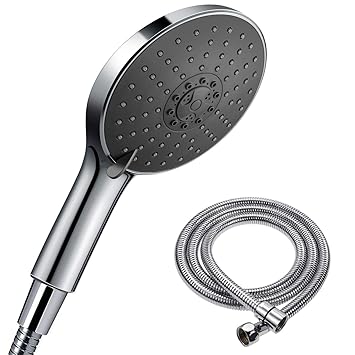 COMLIFE Duschkopf mit schlauch, Duschkopf Hochdruck Verstellbar, Duschbrause 7 Strahlfunktionen Universalkopf, Handbrause mit