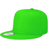 Classic Snapback Hat Cap Hip Hop Style Flat Bill Blank Solid Color Adjustable Size