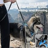PoyPet No Pull Dog Harness Reflective Vest with 2 Leash Attachments (Blue, L) view 4
