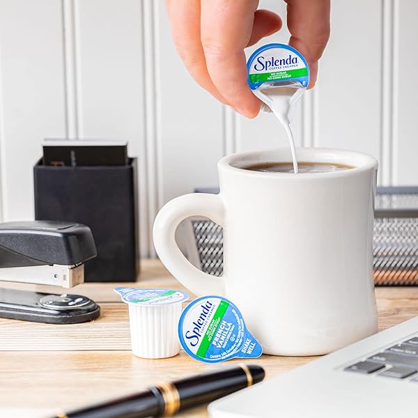 SPLENDA SINGLE SERVE COFFEE CREAMER CUPS, SUGAR FREE FRENCH VANILLA, 48 COUNT