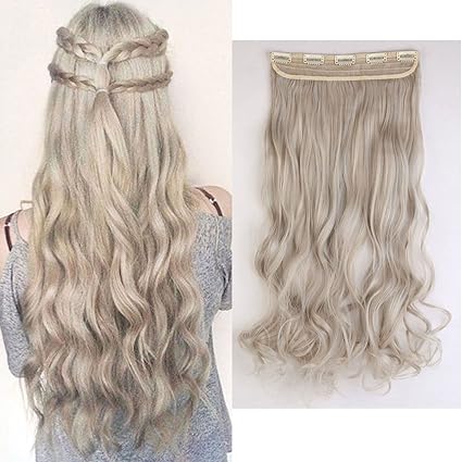 S Noilite Uk Women 24 Inches 60cm Ash Blonde Mix Silver Grey