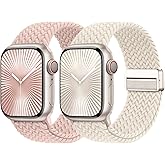 Braided Stretchy Bands with Magnetic Clasp Compatible for Apple Watch Band 38mm 40mm 41mm 42mm 44mm 45mm 46mm 49mm Women Men, Nylon Sport Solo Loop for iWatch Series 11 10 9 8 7 6 5 4 3 Ultra 3 2 1 SE