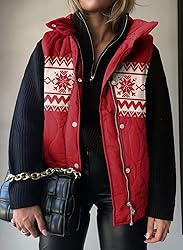EVALESS Womens Fashion Cropped Christmas Puffer